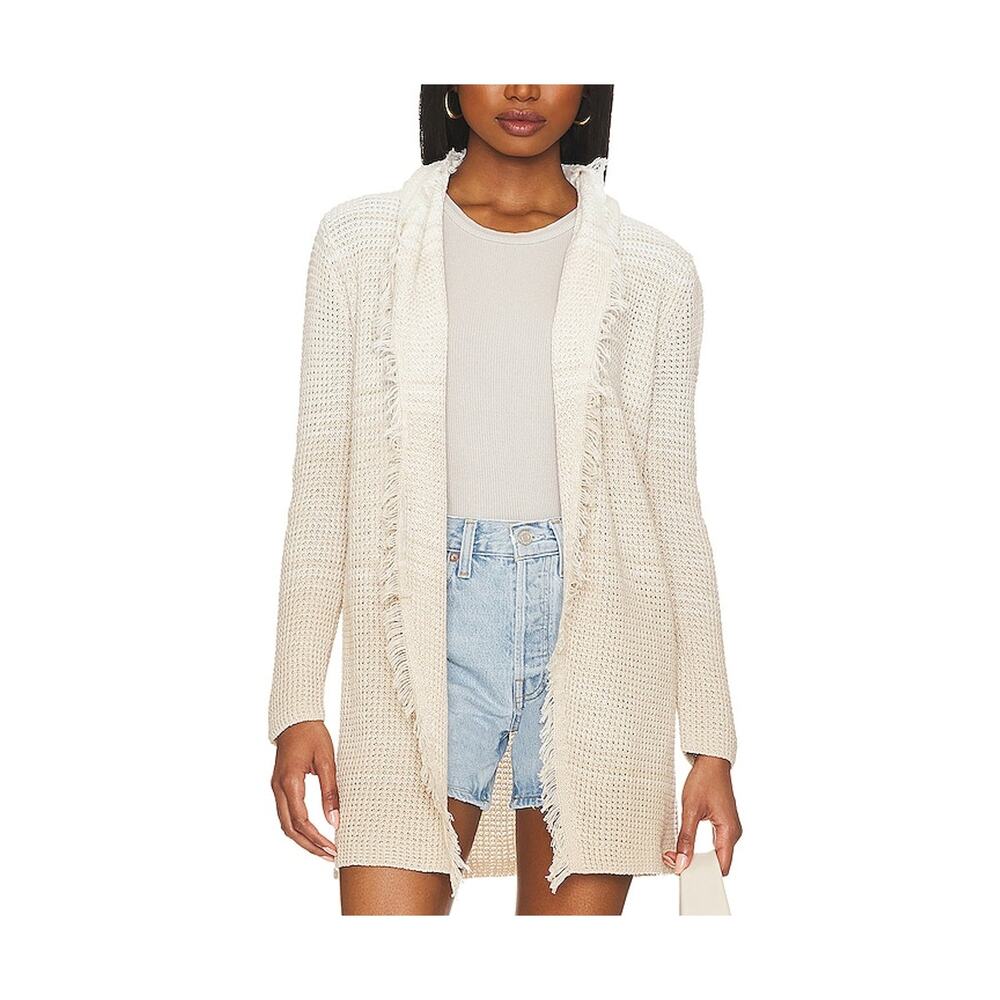 27 Miles Malibu 'Jupiter' White Fringe Trim Cardigan Size XS